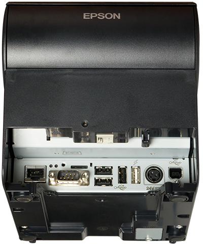 Epson TM T88VI-iHub - Belegdrucker - Thermozeile - Rolle (7,95 cm) - 180 x 180 dpi - bis zu 350 mm/Sek. - USB 2.0, LAN, seriell, NFC, USB 2.0-Host von Epson