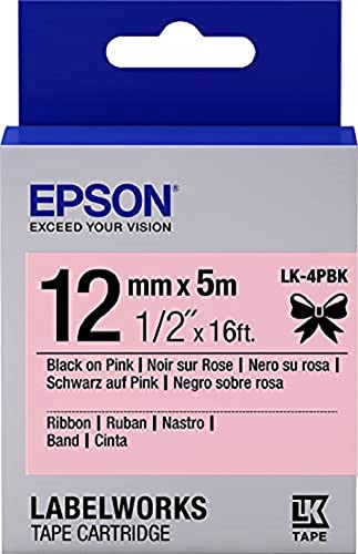 Epson Tape/LK-4PBK Satin 12mm 5m Black/Pink, C53S654031 von Epson