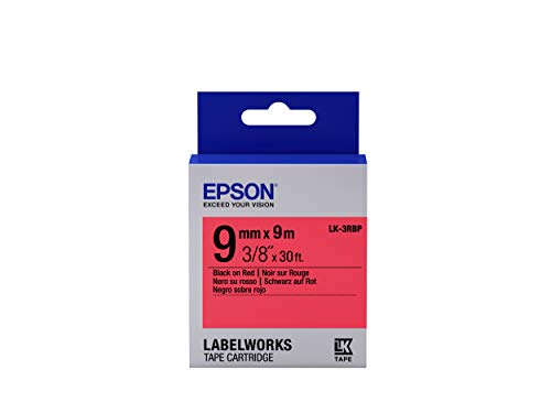 Epson Tape - LK3RBP Pastel BLK/RED 9/9, C53S653001 (RED 9/9) von Epson