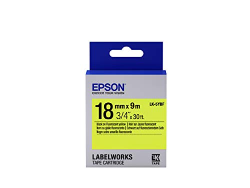 Epson Tape - LK5YBF FLUOR BLK/Yell 18/9, C53S655004 (Yell 18/9) von Epson