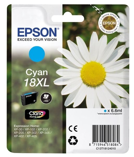 Epson Tinte cyan 18XL Claria Home Ink T1812 von Epson