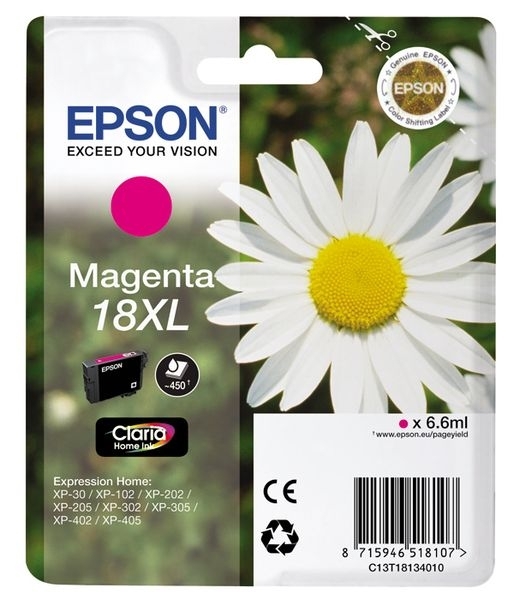 Epson Tinte magenta 18XL Claria Home Ink T1813 Epson Tinte magenta 18XL Claria Home Ink T1813 von Epson