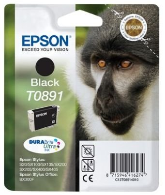 Epson Tintenpatrone Black T0891 DURABrite Ultra Ink Tintenpatrone für Tintenstrahldrucker (schwarz, 1 ml, Tintenstrahl, 14,2 cm, 11,2 cm, 3 cm) Nicht von Epson