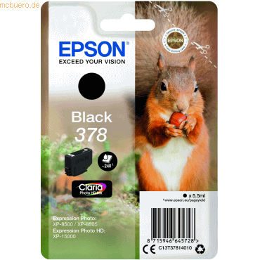 Epson Tintenpatrone Epson 378 schwarz von Epson
