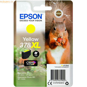 Epson Tintenpatrone Epson 378XL gelb von Epson