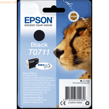 Epson Tintenpatrone Epson C13T07114012 schwarz Epson Tintenpatrone Epson C13T07114012 schwarz von Epson