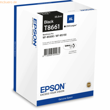 Epson Tintenpatrone Epson Fax WF-M5690 T8661 schwarz von Epson