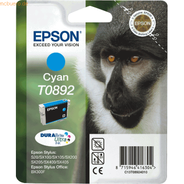 Epson Tintenpatrone Epson T08924010 cyan Epson Tintenpatrone Epson T08924010 cyan von Epson