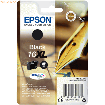 Epson Tintenpatrone Epson T1631 schwarz von Epson