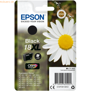 Epson Tintenpatrone Epson T1811 schwarz von Epson