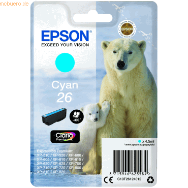 Epson Tintenpatrone Epson T2612 cyan von Epson