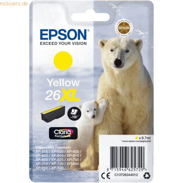 Epson Tintenpatrone Epson T2634 gelb von Epson