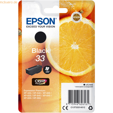 Epson Tintenpatrone Epson T3331 schwarz von Epson