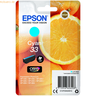 Epson Tintenpatrone Epson T3342 cyan von Epson