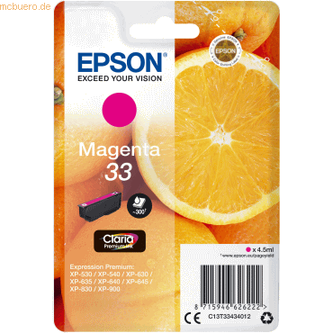 Epson Tintenpatrone Epson T3343 magenta Epson Tintenpatrone Epson T3343 magenta von Epson