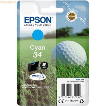 Epson Tintenpatrone Epson T3462 cyan Epson Tintenpatrone Epson T3462 cyan von Epson