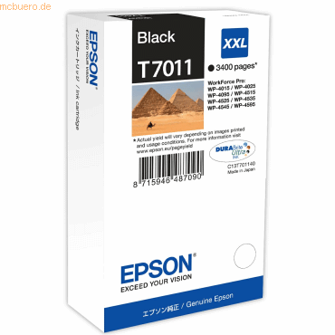 Epson Tintenpatrone Epson T70114010 schwarz Epson Tintenpatrone Epson T70114010 schwarz von Epson