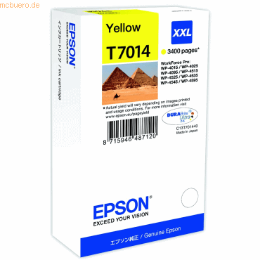 Epson Tintenpatrone Epson T70144010 gelb von Epson