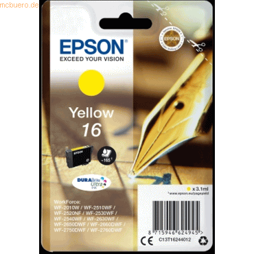 Epson Tintenpatrone Original Epson T1624 yellow Epson Tintenpatrone Original Epson T1624 yellow von Epson