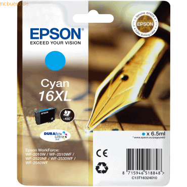 Epson Tintenpatrone Original Epson T1632 XL cyan von Epson