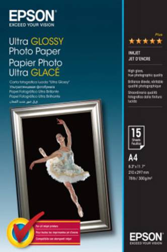 Epson Ultra Glossy Photo Paper C13S041927 Fotopapier 300 g/m² 15 Blatt Hochglänzend von Epson