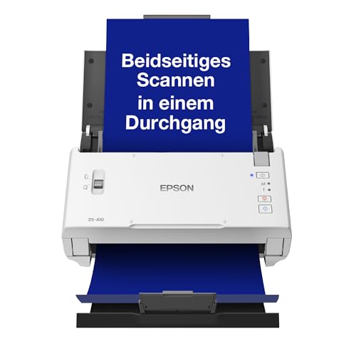 Epson WorkForce DS-410 Dokumentenscanner (Scanner, DIN A4, beidseitiges Scannen in einem Durchgang, 600dpi, USB 2.0) von Epson