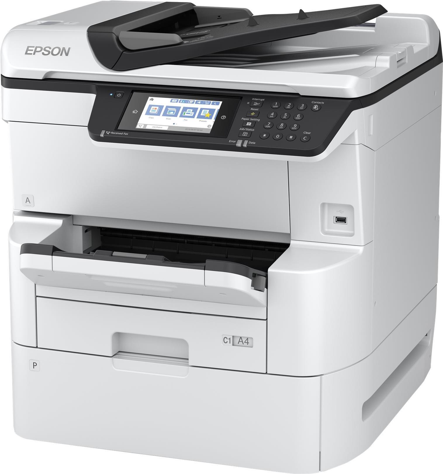 Epson WorkForce Pro WF-C878RDWF BAM - Multifunktionsdrucker - Farbe - Tintenstrahl - A3 (297 x 420 mm) (Original) - A3 (Medien) - bis zu 25 Seiten/Min. (Drucken) - 250 Blatt - 33.6 Kbps - Gigabit LAN, Wi-Fi(n), USB 3.0, USB 2.0-Host von Epson