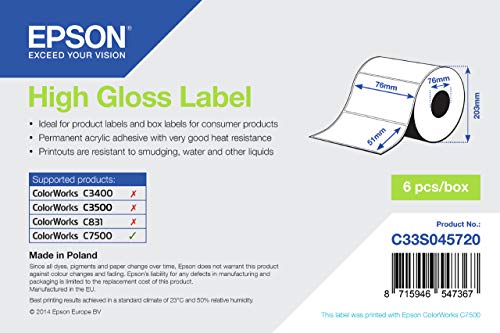 High Gloss Dise-Cut 76 mm x 51 mm 2310 LBLS von Epson