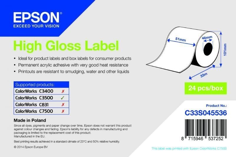 High Gloss Label - Continuous Roll - C33S045536 von Epson