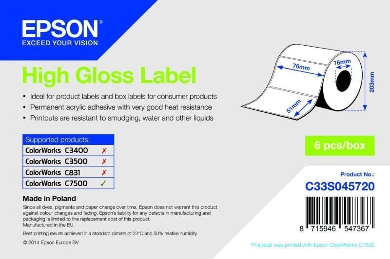 High Gloss Label - Die-cut Roll - C33S045720 von Epson