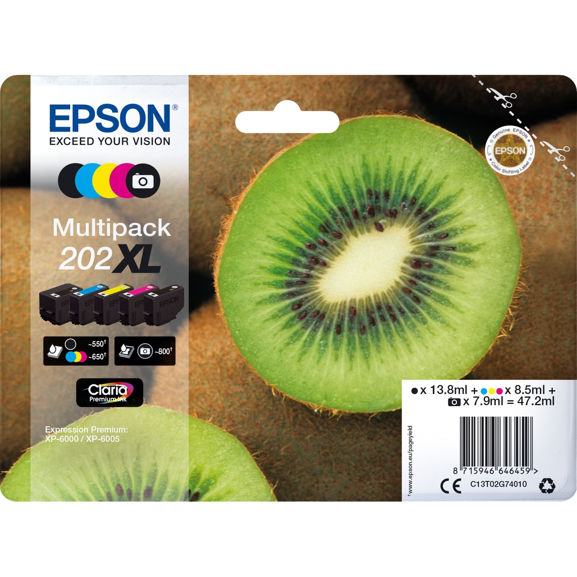 Multipack 202XL (C13T02G74010 ), Tinte von Epson