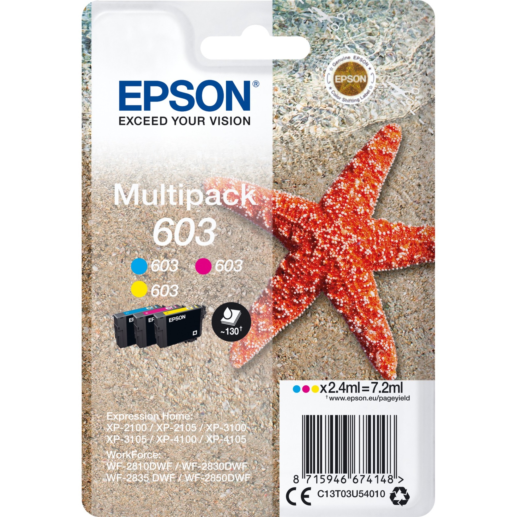 Multipack 603 3-colours (C13T03U54010), Tinte von Epson