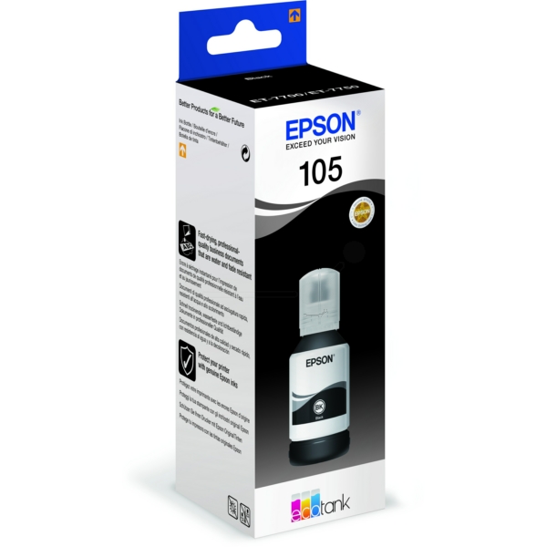 Original Epson C13T00Q140 / 105 Tintenflasche schwarz Original Epson C13T00Q140 / 105 Tintenflasche schwarz von Epson