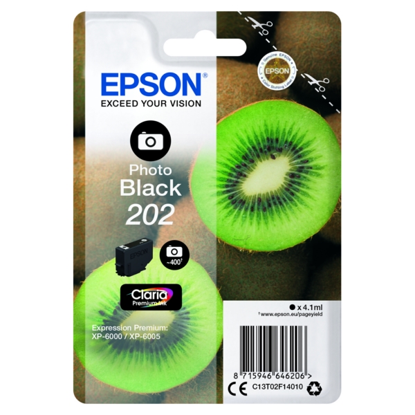 Original Epson C13T02F14010 / 202 Tintenpatrone schwarz hell Original Epson C13T02F14010 / 202 Tintenpatrone schwarz hell von Epson