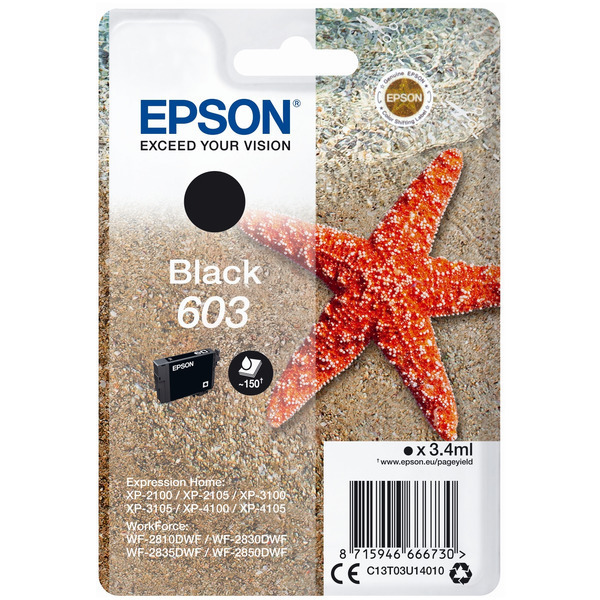 Original Epson C13T03U14010 / 603 Tintenpatrone schwarz Original Epson C13T03U14010 / 603 Tintenpatrone schwarz von Epson
