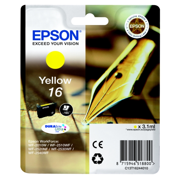 Original Epson C13T16244012 / 16 Tintenpatrone gelb Original Epson C13T16244012 / 16 Tintenpatrone gelb von Epson