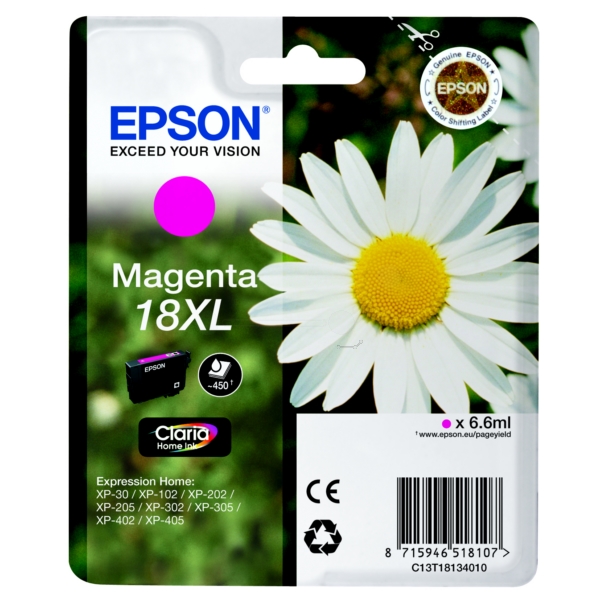 Original Epson C13T18134012 / 18XL Tintenpatrone magenta Original Epson C13T18134012 / 18XL Tintenpatrone magenta von Epson