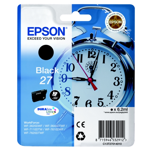 Original Epson C13T27014012 / 27 Tintenpatrone schwarz Original Epson C13T27014012 / 27 Tintenpatrone schwarz von Epson