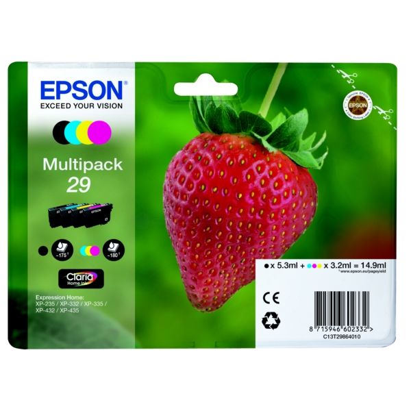Original Epson C13T29864010 / 29 Tintenpatrone MultiPack Original Epson C13T29864010 / 29 Tintenpatrone MultiPack von Epson
