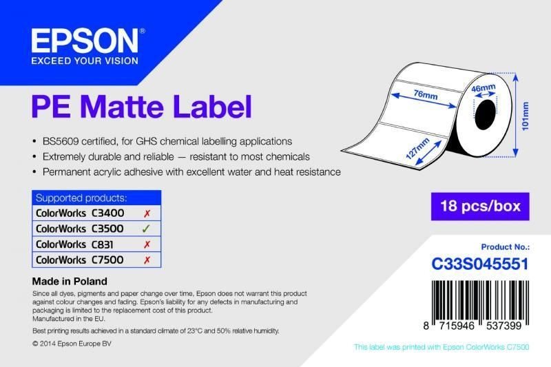 PE Matte Label - Die-cut Roll - C33S045551 von Epson