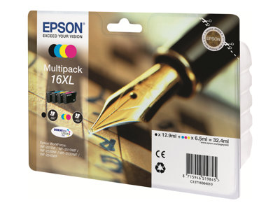 Patrone Epson 16 4er-Pack black + color XL T1636 Patrone Epson 16 4er-Pack black + color XL T1636 von Epson