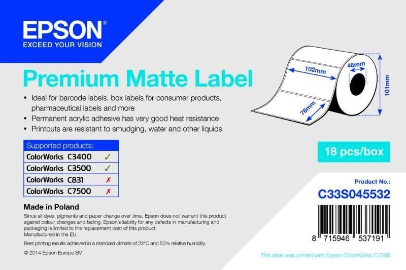 Premium Matte Label - Die-cut Roll - C33S045532 von Epson
