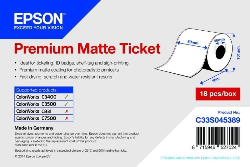 Premium Matte Ticket Roll - C33S045389 von Epson