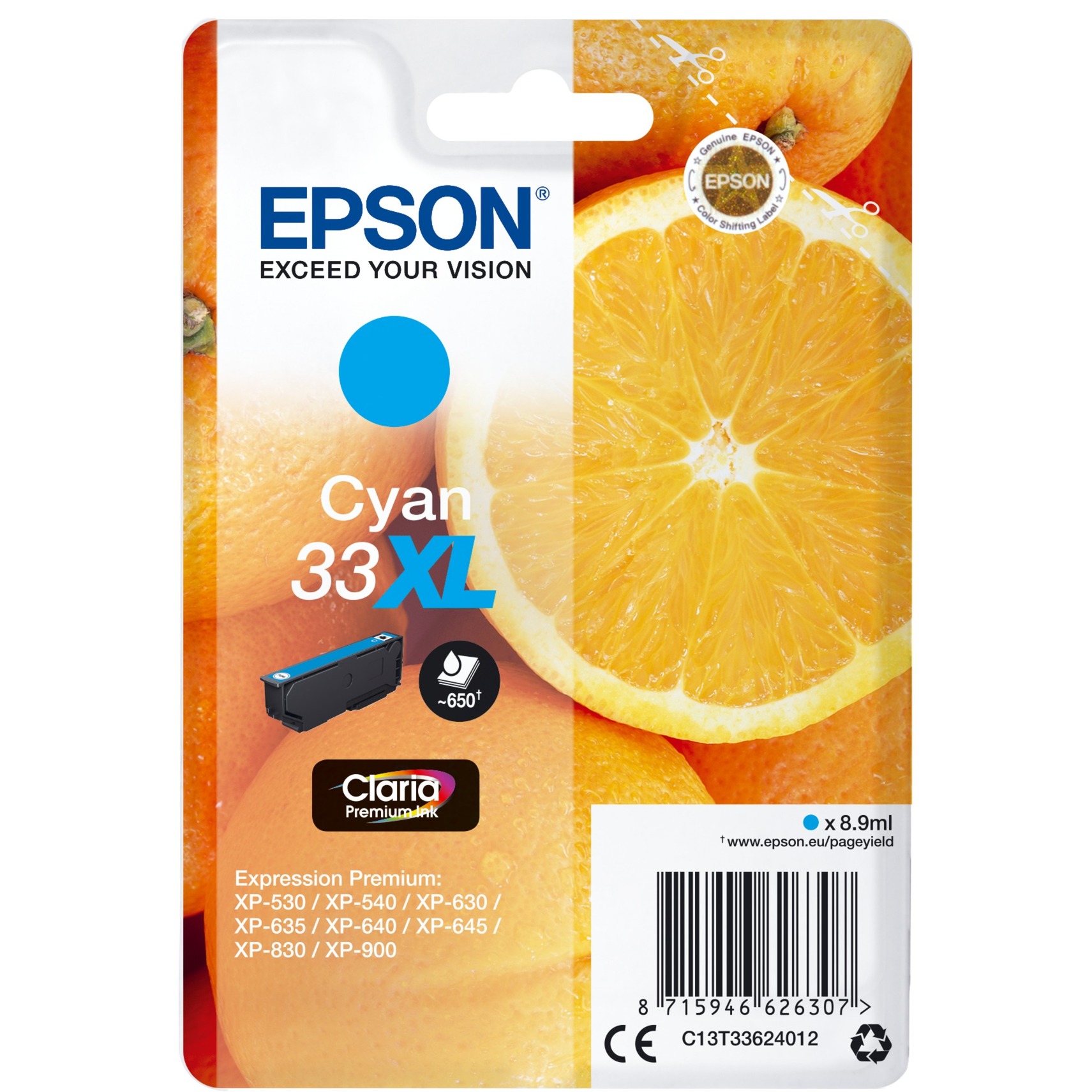 Tinte cyan 33XL (C13T33624012) von Epson