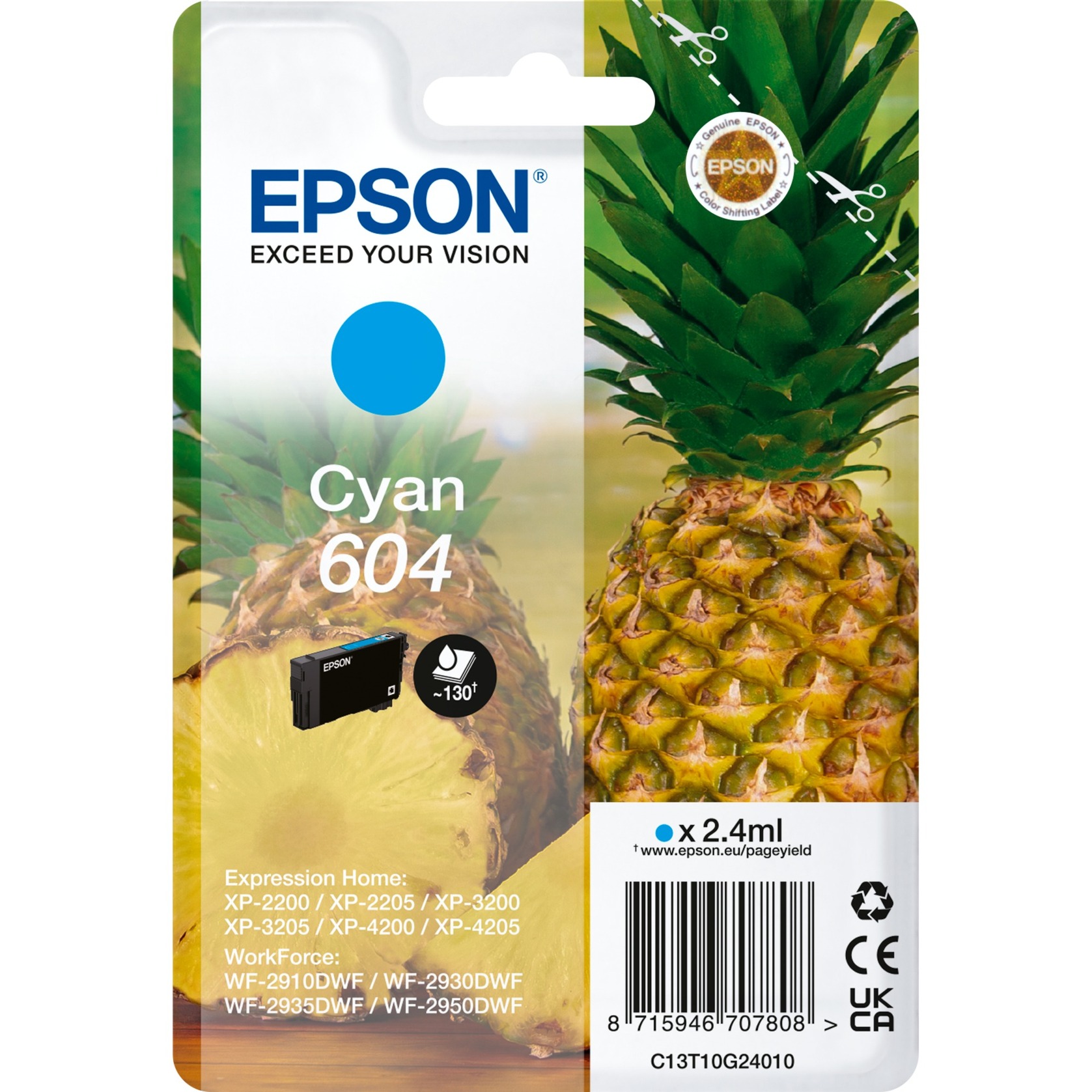 Tinte cyan 604 (C13T10G24010) von Epson