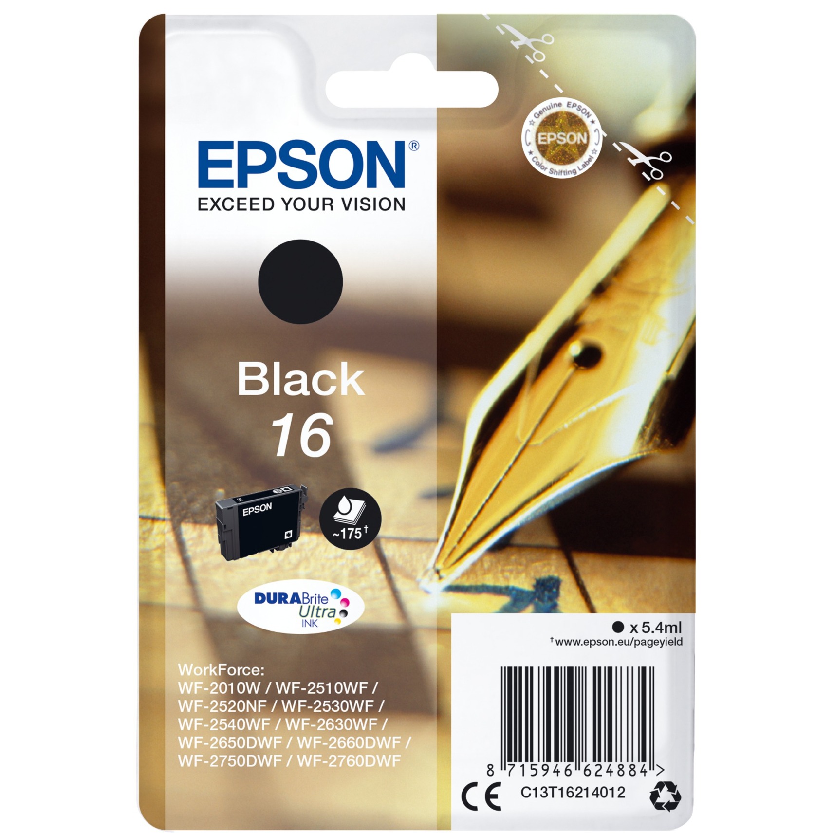 Tinte schwarz 16 (C13T16214012) von Epson