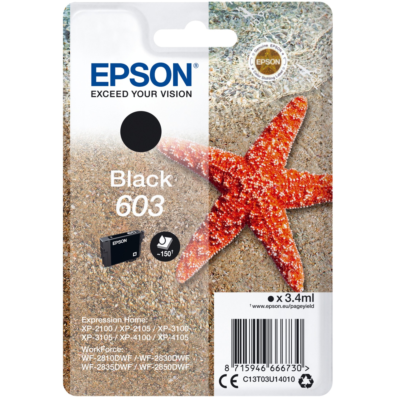 Tinte schwarz 603 (C13T03U14010) von Epson