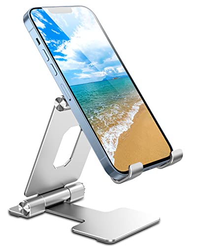 Epxee Handy Ständer, Faltbarer Verstellbare Handyhalterung für iPhone, iPad, Tablet, Samsung Galaxy Smartphone - Silber von Epxee