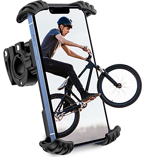 Epxee Handyhalterung Fahrrad, Universal Motorrad Handy Halterung Handyhalter für 4,7-7,0 Zoll Smartphone, mit 360° Drehbar - Schwarz von Epxee