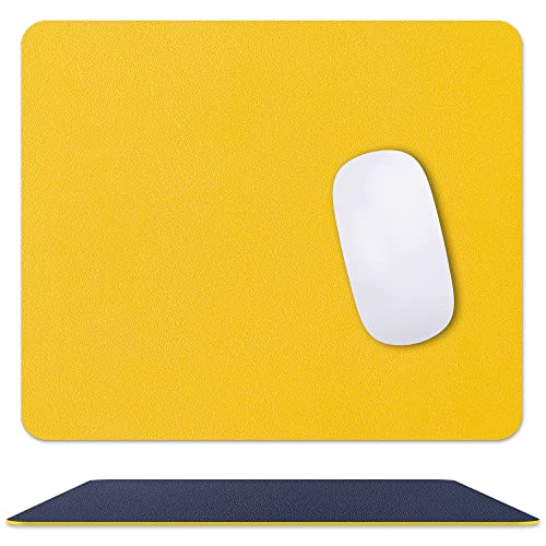 Epxee Mauspad, [Doppelseitige Zweifarbige] PU-Leder Gaming Mousepad Schreibtischunterlage für Computer/Laptop, Gelb Blau von Epxee